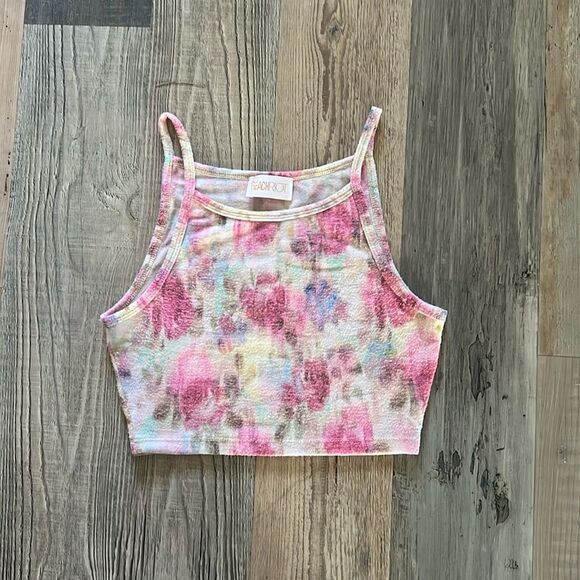 Beach Riot Tank Top Rainbow Floral Tie Dye in Cozy Soft Fleece Material Size: XS - Picture 1 of 10